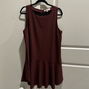 Burgundy drop waist dress